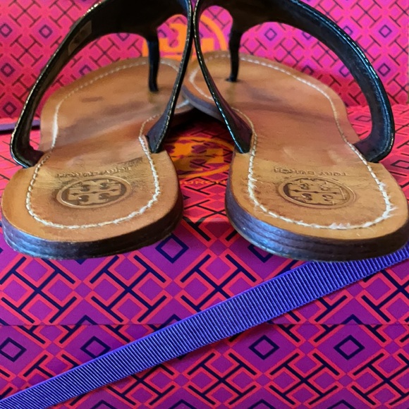 Tory Burch Black Patent Cameron Sandals 8.5 - Picture 5 of 10